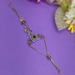 Pink Cubic Zirconia Floral Hand Harness Bracelet