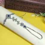 Blue AD Sapphire Floral Hand Harness Bracelet