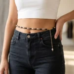 Classic Black & Rose Gold Beads Waist Chain