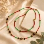 Crystal Beads & Brown Tiger Eye Waist Chain