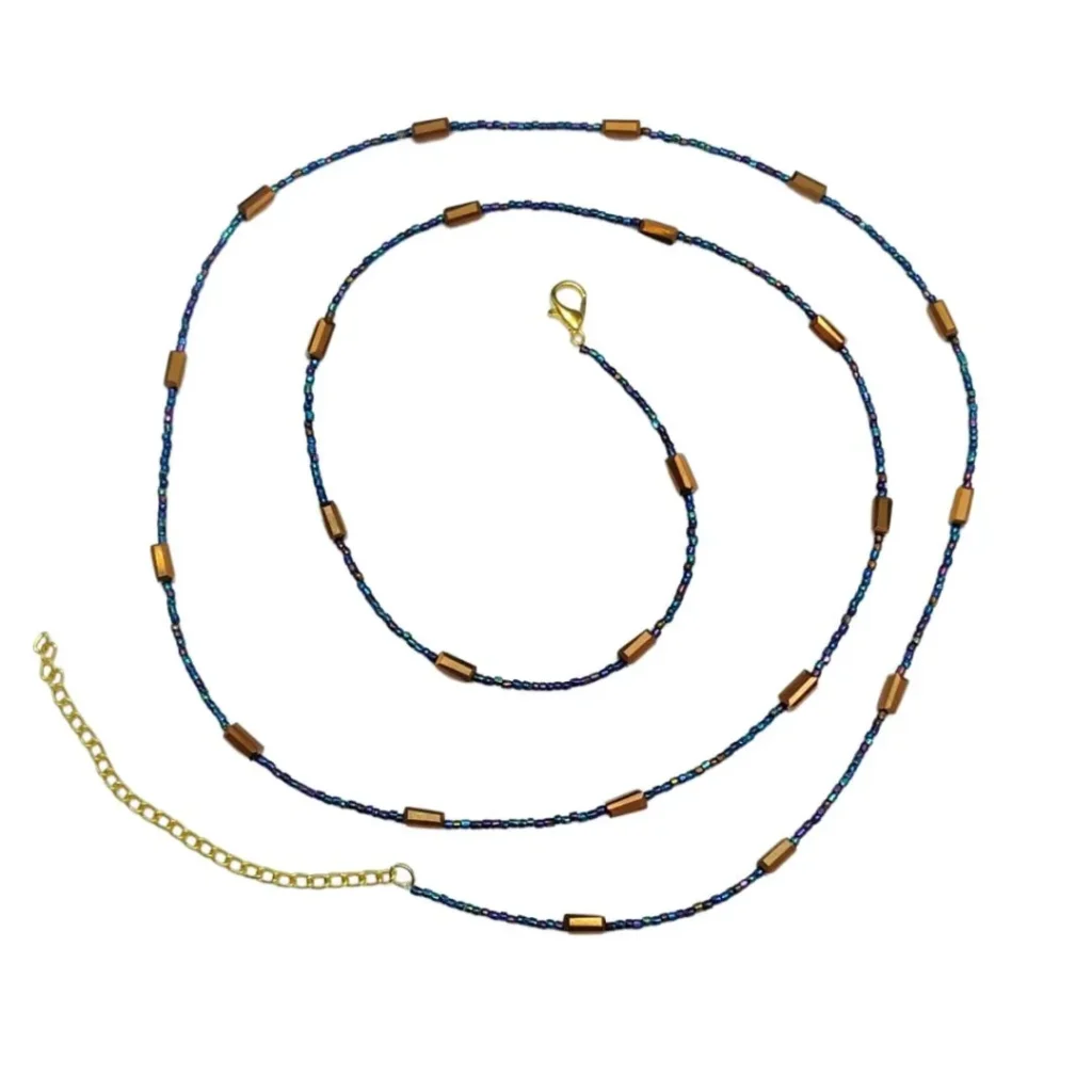 Boho Style Midnight Blue Beaded Waist Chain