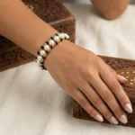 Statement Double Layer Pearl Bracelet With Beads