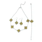 Choker Floral Pattern Beaded Jewelry Set