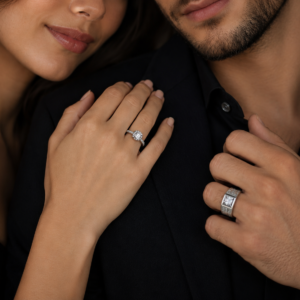 Promise Couple Ring Set with Cubic Zirconia