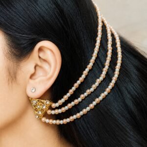 Handmade Multi-Strand Pearl & Beaded Ear Chain