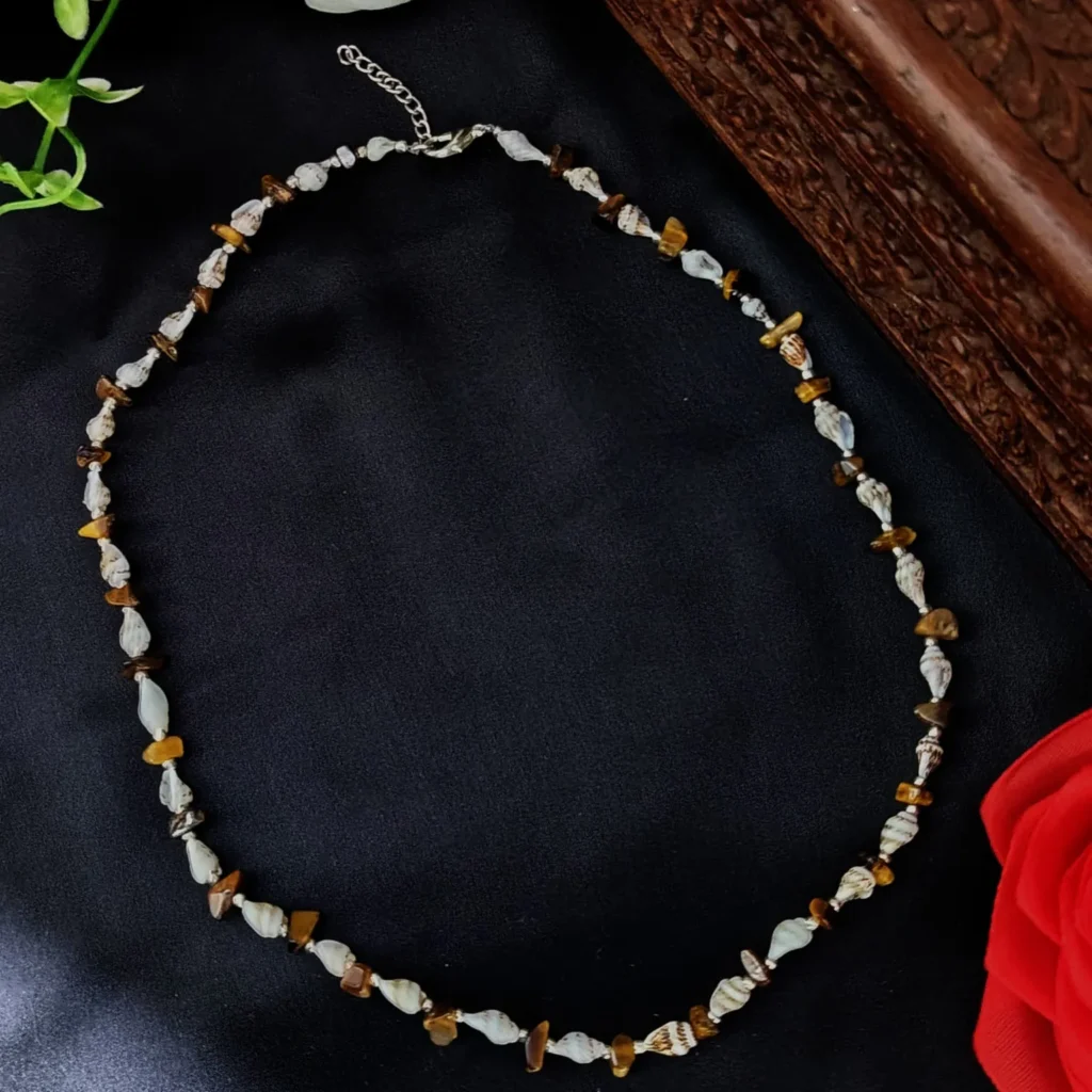 Natural Shell & Beaded Statement Necklace